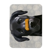 Magnet Flexible Black Labrador avec os sur le noeud 2 (Vertical)