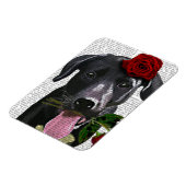 Magnet Flexible Black Labrador avec Roses 2 (Côté Gauche)