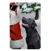 Black Labrador Retriever avec Père Noël Christmas