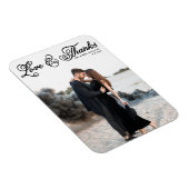 Magnet Flexible Black Love and Thanks Pretty Script Photo Mariage (Côté Droit)