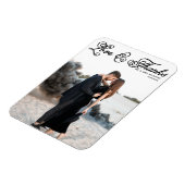Magnet Flexible Black Love and Thanks Pretty Script Photo Mariage (Côté Gauche)