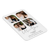 Magnet Flexible Black Modern Chic Clover Collage 4 Photos Mariage (Côté Droit)