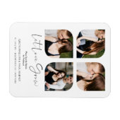 Magnet Flexible Black Modern Chic Clover Collage 4 Photos Mariage (Horizontal)
