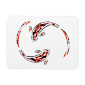 Magnet Flexible Black & Red Japanese Koi Fish Artistic (Horizontal)