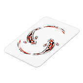 Magnet Flexible Black & Red Japanese Koi Fish Artistic (Côté Gauche)