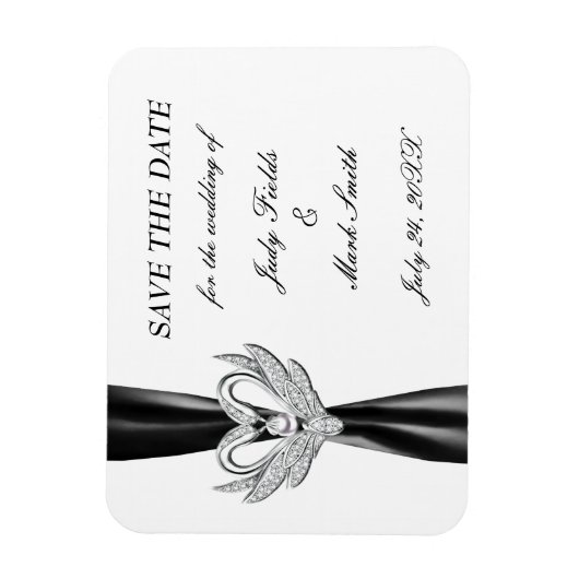Magnet Flexible Black Ribbon Argent Swans Enregistrer le aimant Da (Vertical)