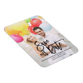 Magnet Flexible Black Rustic Lettrage photo Enregistrer notre date (Côté Droit)