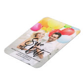 Magnet Flexible Black Rustic Lettrage photo Enregistrer notre date (Côté Gauche)