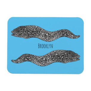 Magnet Flexible Black spotted moray eel cartoon
