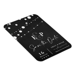 Magnet Flexible Black String Lights Monogramme Mariage Enregistrer