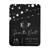 Magnet Flexible Black String Lights Monogramme Mariage Enregistrer (Vertical)