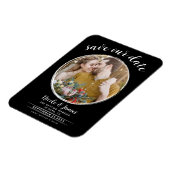 Magnet Flexible Black & White Modern Round Photo Enregistrer la da (Côté Gauche)