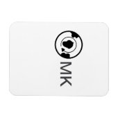 Magnet Flexible Black world globe ajouter nom monogramme détails d (Horizontal)