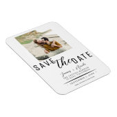 Magnet Flexible Blanc et noir Enregistrer la date Mariage photo (Côté Droit)