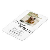 Magnet Flexible Blanc et noir Enregistrer la date Mariage photo (Côté Gauche)