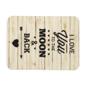 Magnet Flexible Blanc Faux Bois Vous Aiment À La Lune (Horizontal)