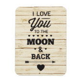 Magnet Flexible Blanc Faux Bois Vous Aiment À La Lune (Vertical)