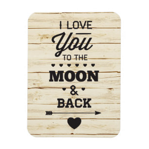 Magnet Flexible Blanc Faux Bois Vous Aiment À La Lune