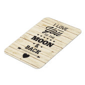 Magnet Flexible Blanc Faux Bois Vous Aiment À La Lune (Côté Gauche)