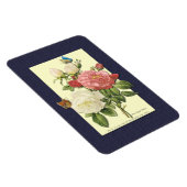 Magnet Flexible Blanc rose Vintage Roses botaniques (Côté Droit)