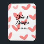 Magnet Flexible blanc simple style de texte mariage rouge coeur<br><div class="desc">conception</div>