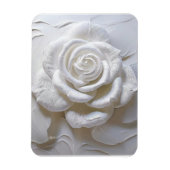 Magnet Flexible Blanc sur blanc - Rose sculpté (Vertical)
