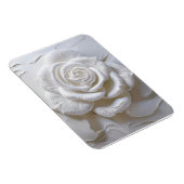 Magnet Flexible Blanc sur Blanc - Rose Sculptée (Côté Droit)