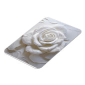Magnet Flexible Blanc sur Blanc - Rose Sculptée (Côté Gauche)