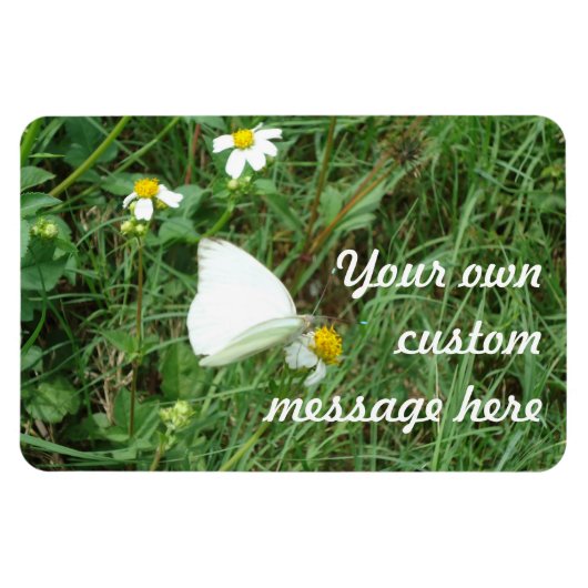 Magnet Flexible Blanc sur vert Personnalisé (Horizontal)