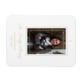 Magnet Flexible Blanc traditionnel & élégant Golden Photo Funérail (Horizontal)