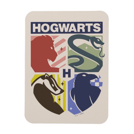 Magnet Flexible Blason timbré vintage HOGWARTS™ (Vertical)