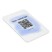 Magnet Flexible bleu aquarelle QR code scan ajouter texte personna (Côté Droit)
