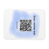 Magnet Flexible bleu aquarelle QR code scan ajouter texte personna (Horizontal)