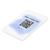 Magnet Flexible bleu aquarelle QR code scan ajouter texte personna (Côté Gauche)