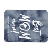 Magnet Flexible Bleu Aquarelle Splash Meilleure Maman Fête des Mèr (Horizontal)