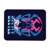 Magnet Flexible Bleu Beetle Rétrowave contre graphique (Horizontal)