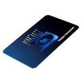 Magnet Flexible Bleu brillant Chanukkah Menorah (Côté Gauche)