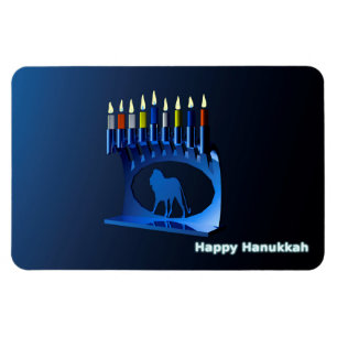 Magnet Flexible Bleu brillant Chanukkah Menorah
