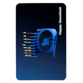 Magnet Flexible Bleu brillant Chanukkah Menorah (Vertical)