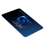 Magnet Flexible Bleu brillant Chanukkah Menorah (Côté Droit)