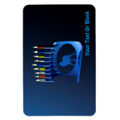 Magnet Flexible Bleu brillant Chanukkah Menorah (Vertical)