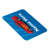 Magnet Flexible Bleu clair avec Red Sports Voitures Flames Enfants (Côté Droit)