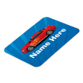 Magnet Flexible Bleu clair avec Red Sports Voitures Flames Enfants (Côté Gauche)