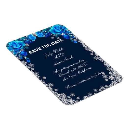 Magnet Flexible Bleu Clair Rose Flocon de neige Noël Enregistrer l (Côté Droit)