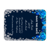 Magnet Flexible Bleu Clair Rose Flocon de neige Noël Enregistrer l (Horizontal)