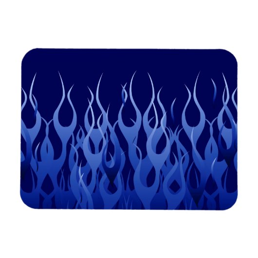 Magnet Flexible Bleu cool sur Blue Racing Flames décorative (Horizontal)
