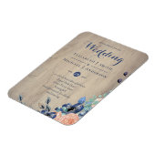 Magnet Flexible Bleu de la marine russe et bois Mariage orange (Côté Gauche)