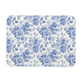 Magnet Flexible Bleu de toile à fleurs (Horizontal)