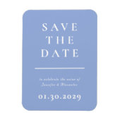 Magnet Flexible Bleu et blanc Moderne Enregistrer l'aimant Date (Vertical)