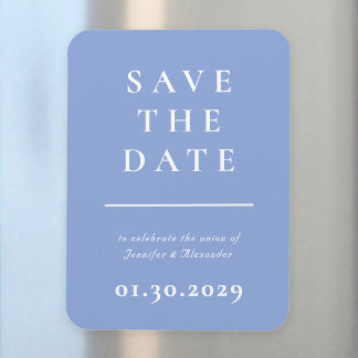 Magnet Flexible Bleu et blanc Moderne Enregistrer l'aimant Date